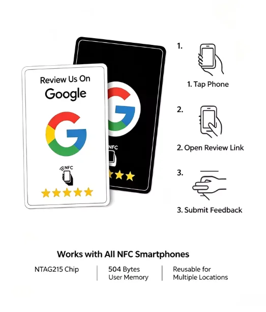 Programmed Google Review NFC Card Pack (10 CT) | Instant Review Collection - Image 2